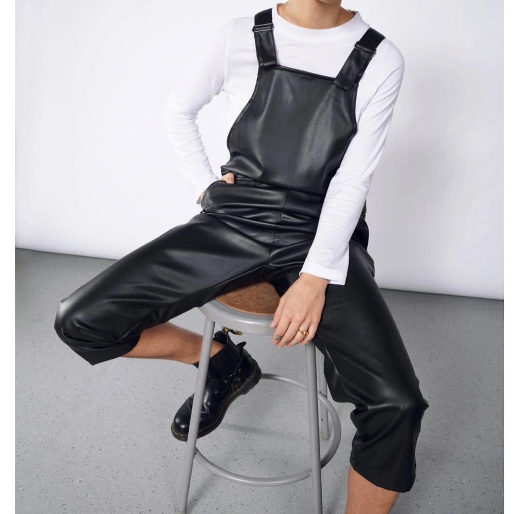 Wildfang Vegan Leather Overalls